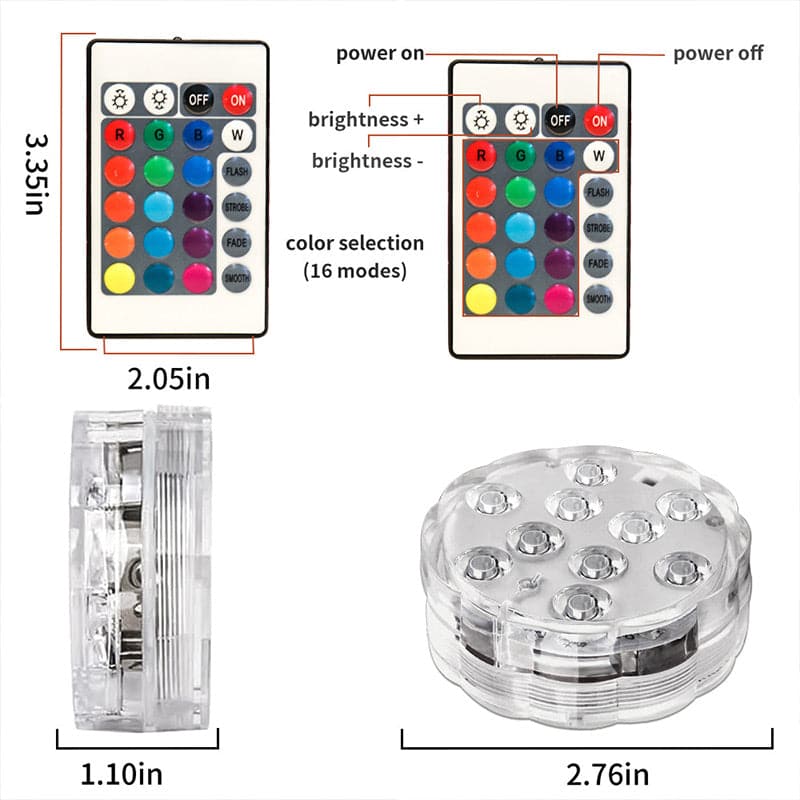 Floating Pool Light IP68 RGB Remote Control 3-Pack