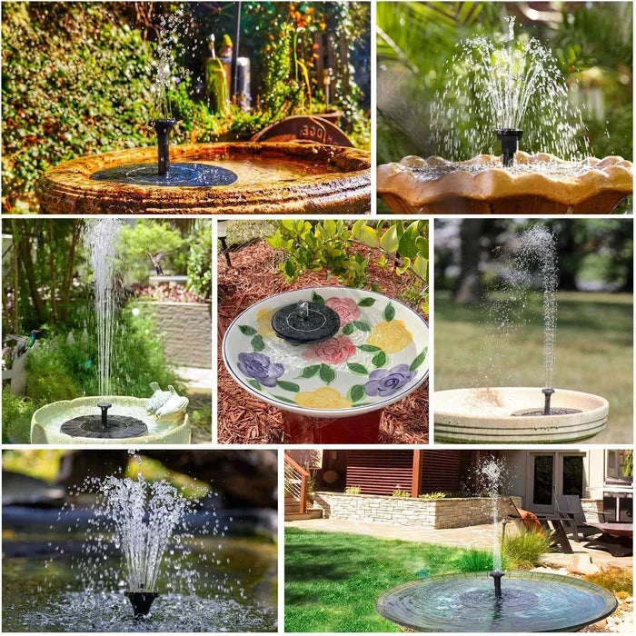 Floating Solar Fountain Solar-Powered Interchangeable Nozzles 12–20 In Spray