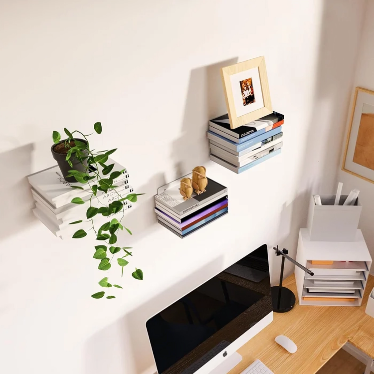 Floating Wall Shelf Invisible Stainless Steel Space-Saving