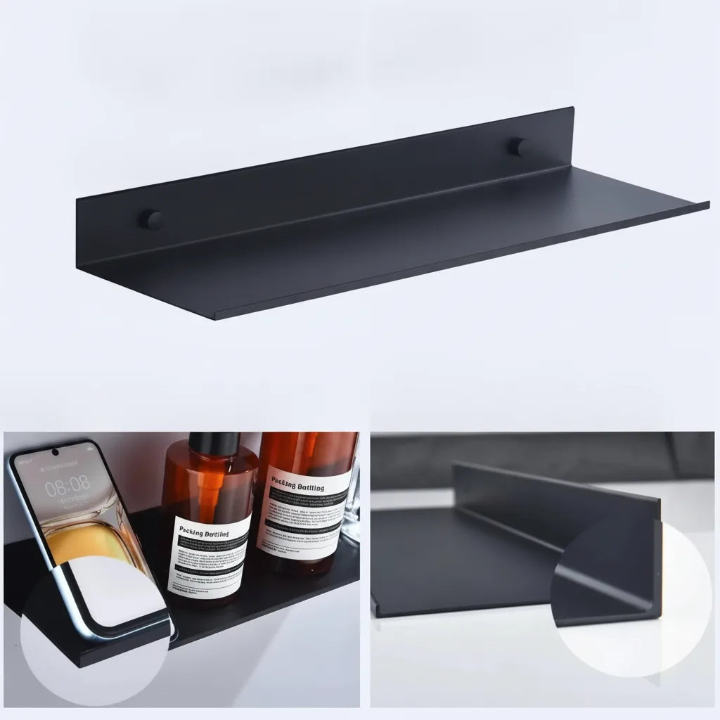 Floating Wall Shelf Powder-Coated Metal Concealed Mounting