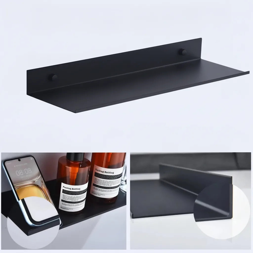 Floating Wall Shelf Powder-Coated Metal Concealed Mounting
