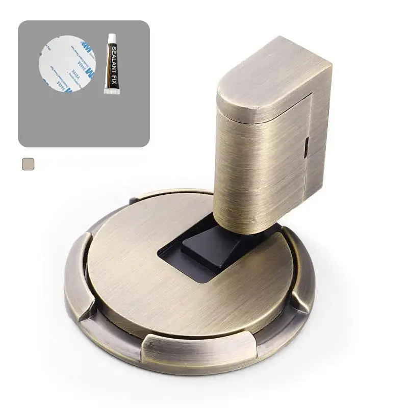Floor Doorstop Push-To-Hold Zinc Alloy Adhesive Or Screw Mount