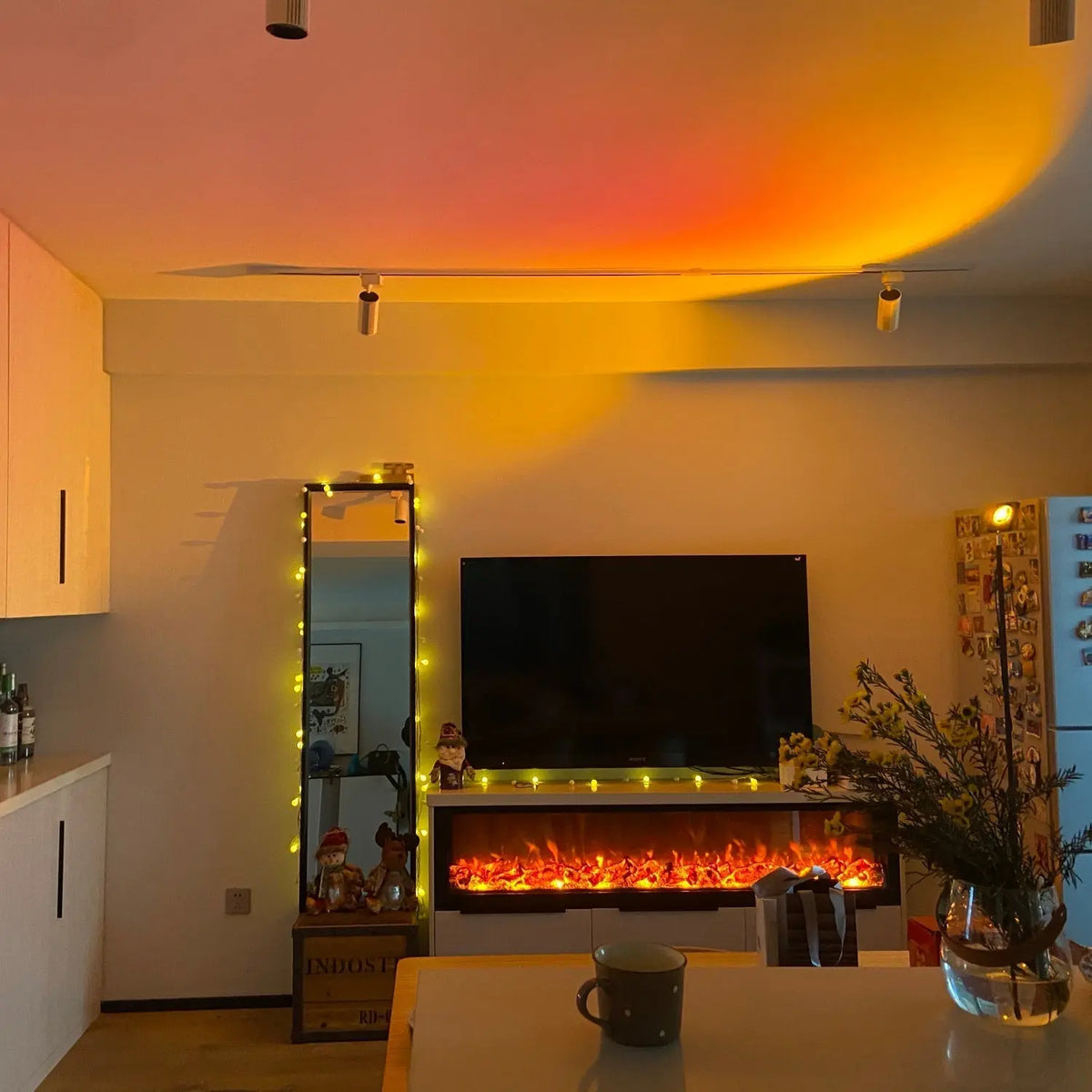 Floor Lamp LED Halo Projection Slim Aluminum