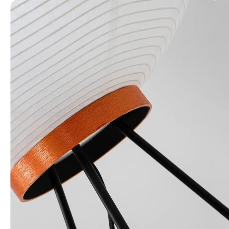 Floor Lamp Rice Paper Shade Metal Tripod Adjustable Color Temperature