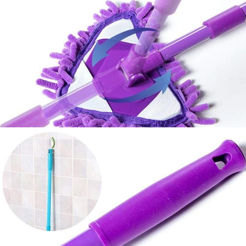 Floor Mop 180° Rotatable Triangle Head Telescopic Handle