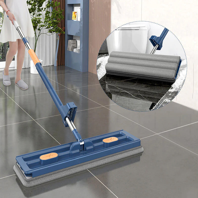 Floor Mop Hands-Free Spin 360° Swivel Super-Absorbent Microfiber