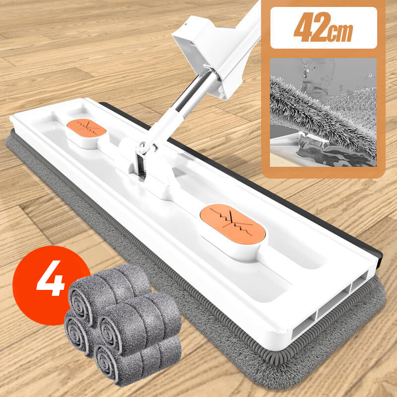 Floor Mop Hands-Free Spin 360° Swivel Super-Absorbent Microfiber