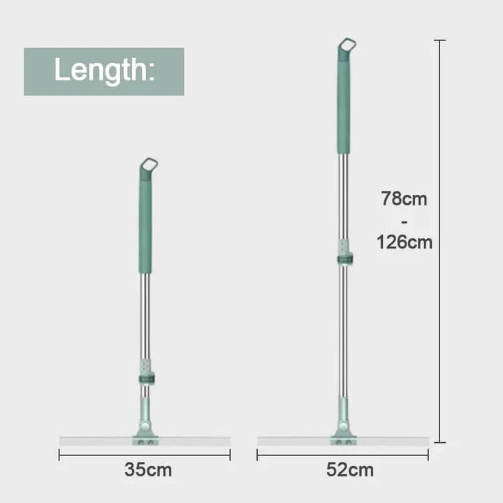 Floor Mop Telescopic Handle 180 Degree Swivel Silicone Lip