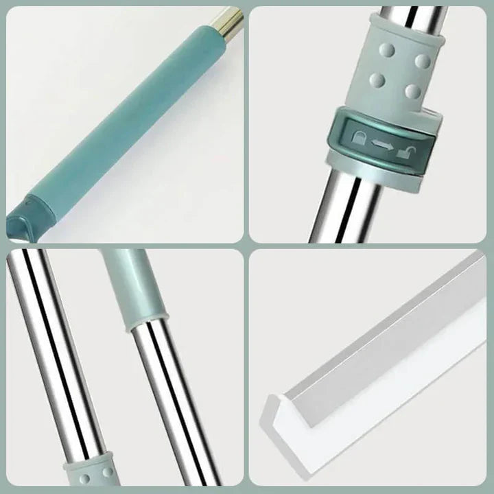 Floor Mop Telescopic Handle 180 Degree Swivel Silicone Lip