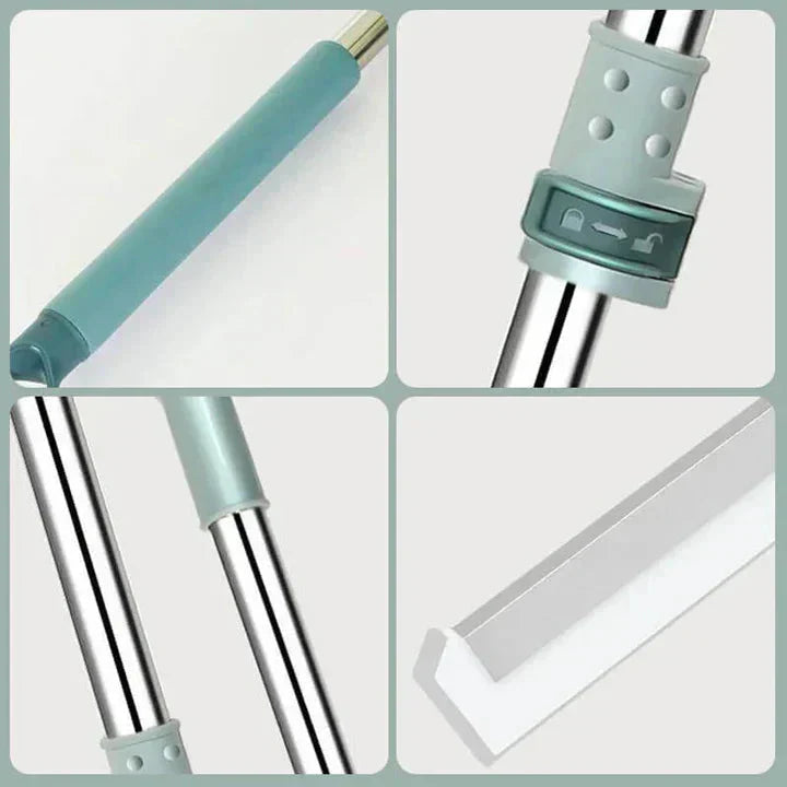 Floor Mop Telescopic Handle 180° Swivel High-Density Silicone