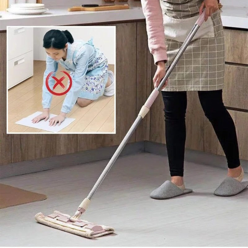 Floor Mop Telescopic Handle 360° Flexible Microfiber Pad