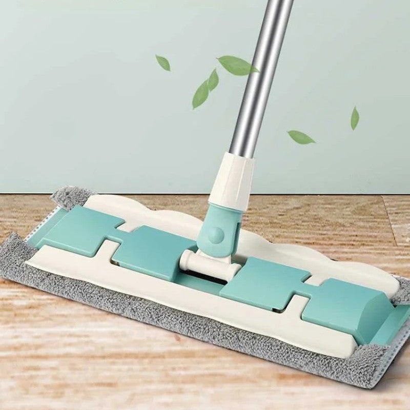 Floor Mop Telescopic Handle 360° Flexible Microfiber Pad