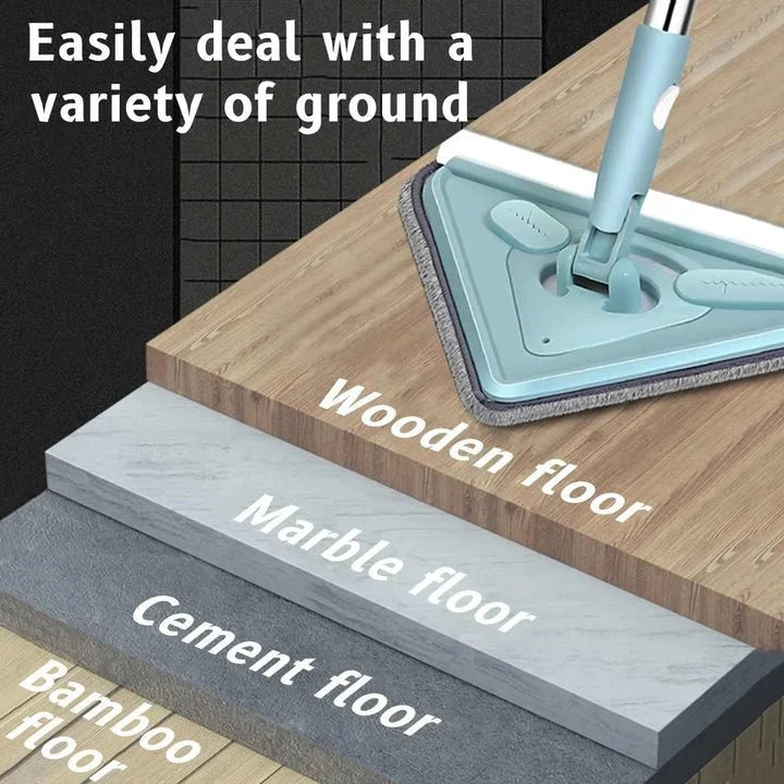 Floor Mop Triangular 360° Rotating Head