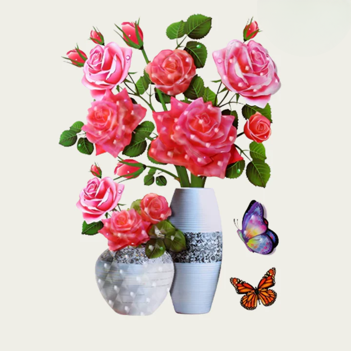 Floral Wall Stickers Self-Adhesive Repositionable No Residue