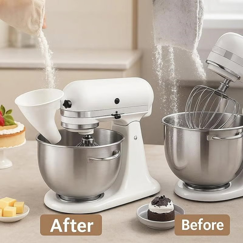 Flour Funnel Hub Mount & Angled Spout