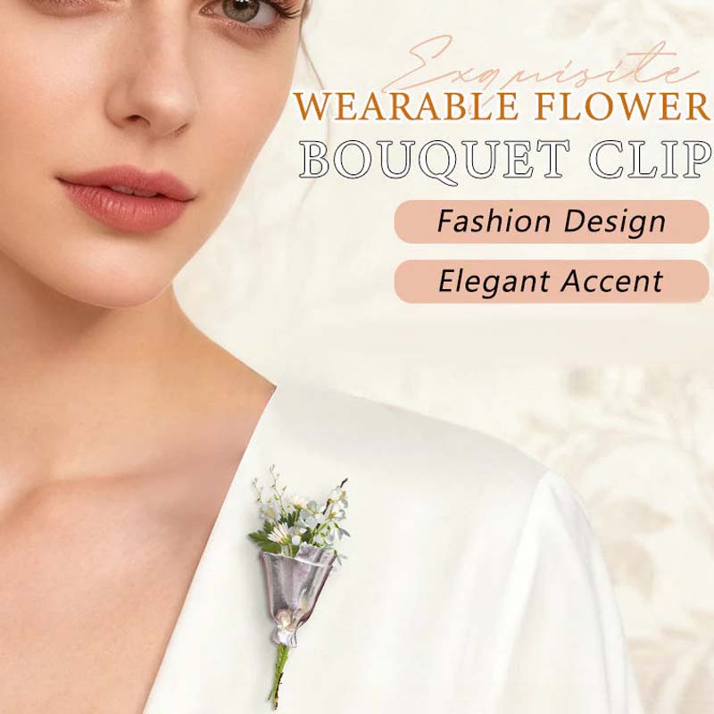 Flower Brooch Mini Bouquet Holder Safety Clasp