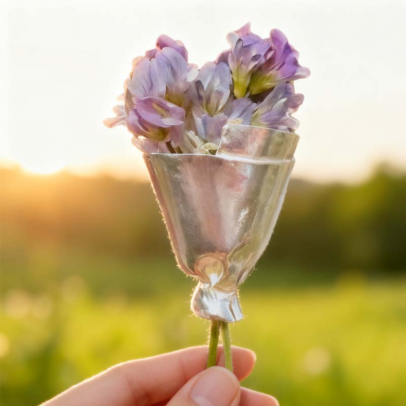 Flower Brooch Mini Bouquet Holder Safety Clasp