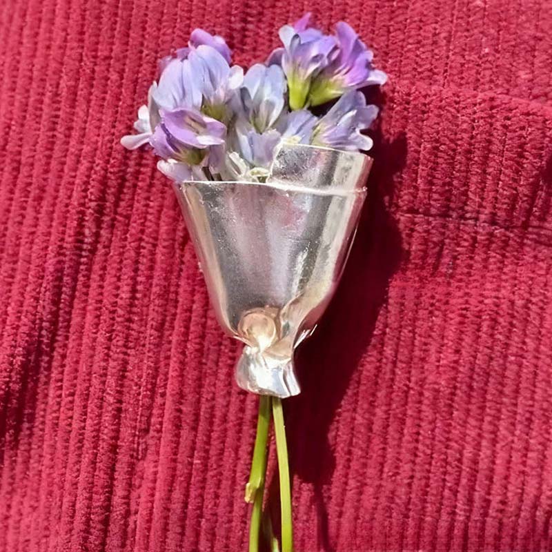 Flower Brooch Mini Bouquet Holder Safety Clasp