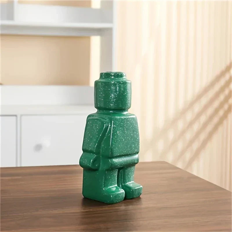 Flower Vase Resin Minimalist Building Block Design Smooth Surface