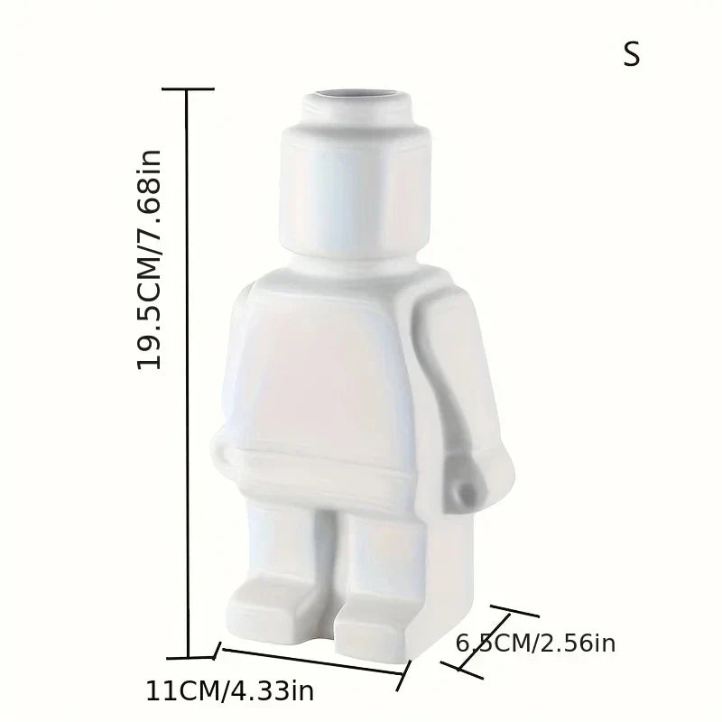 Flower Vase Resin Minimalist Building Block Design Smooth Surface