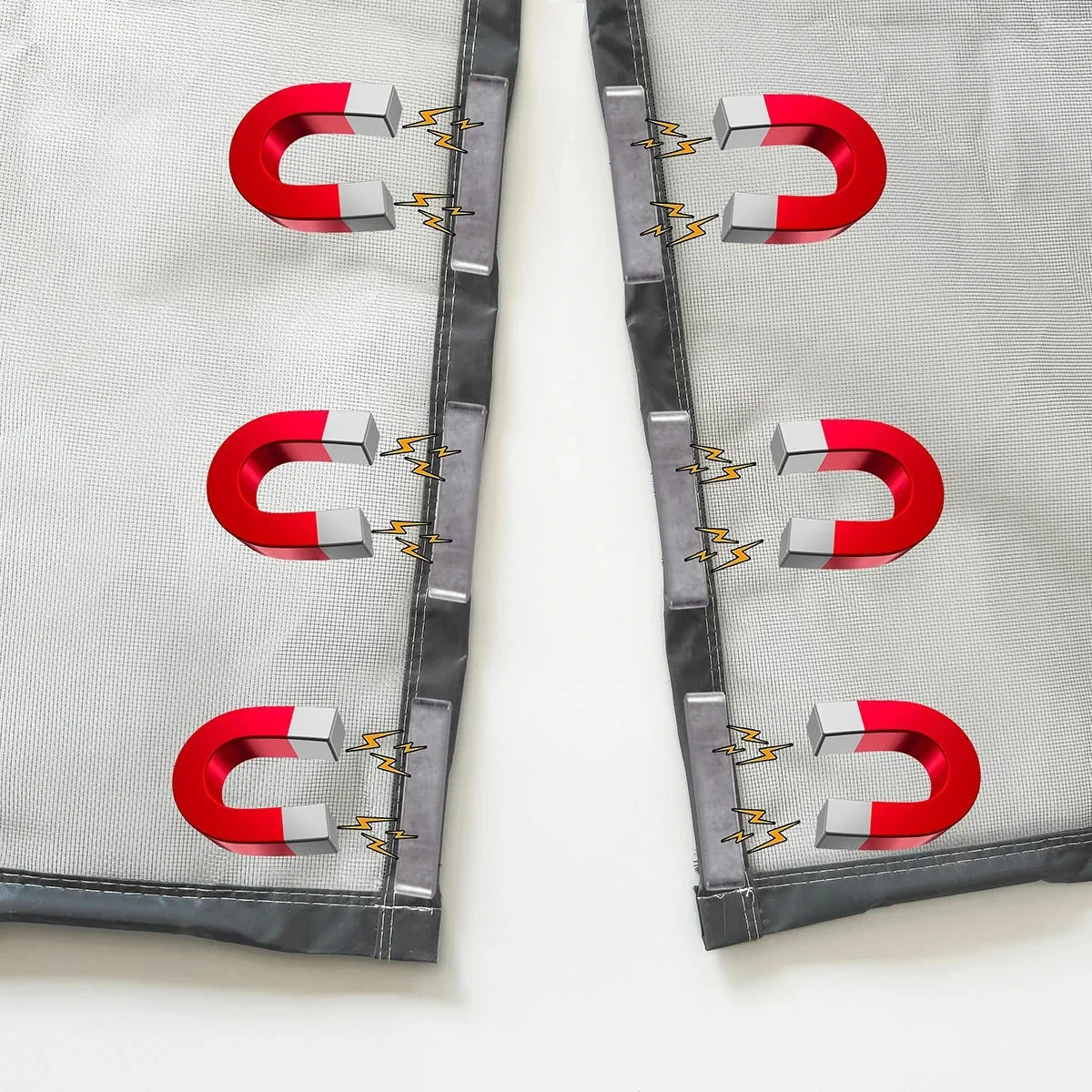 Fly Screen Door Automatic Magnetic Closure Tool-Free Installation