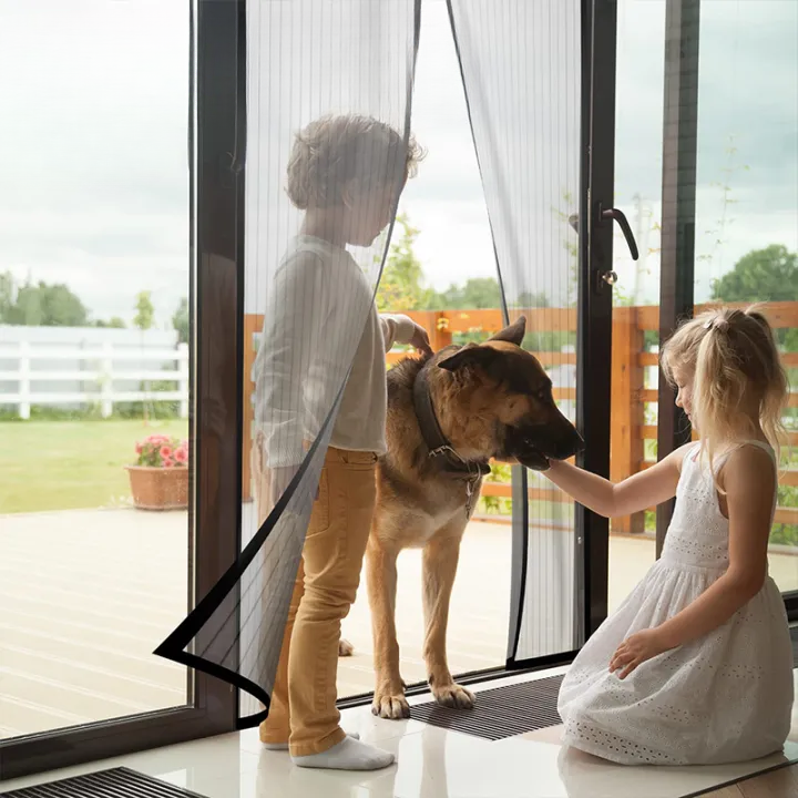 Fly Screen Door Self-Closing Magnetic Polyester 80×210 cm