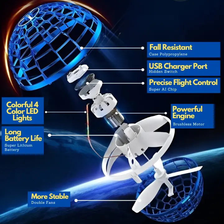 Flying Ball Multicolored LED Rechargeable & Durable