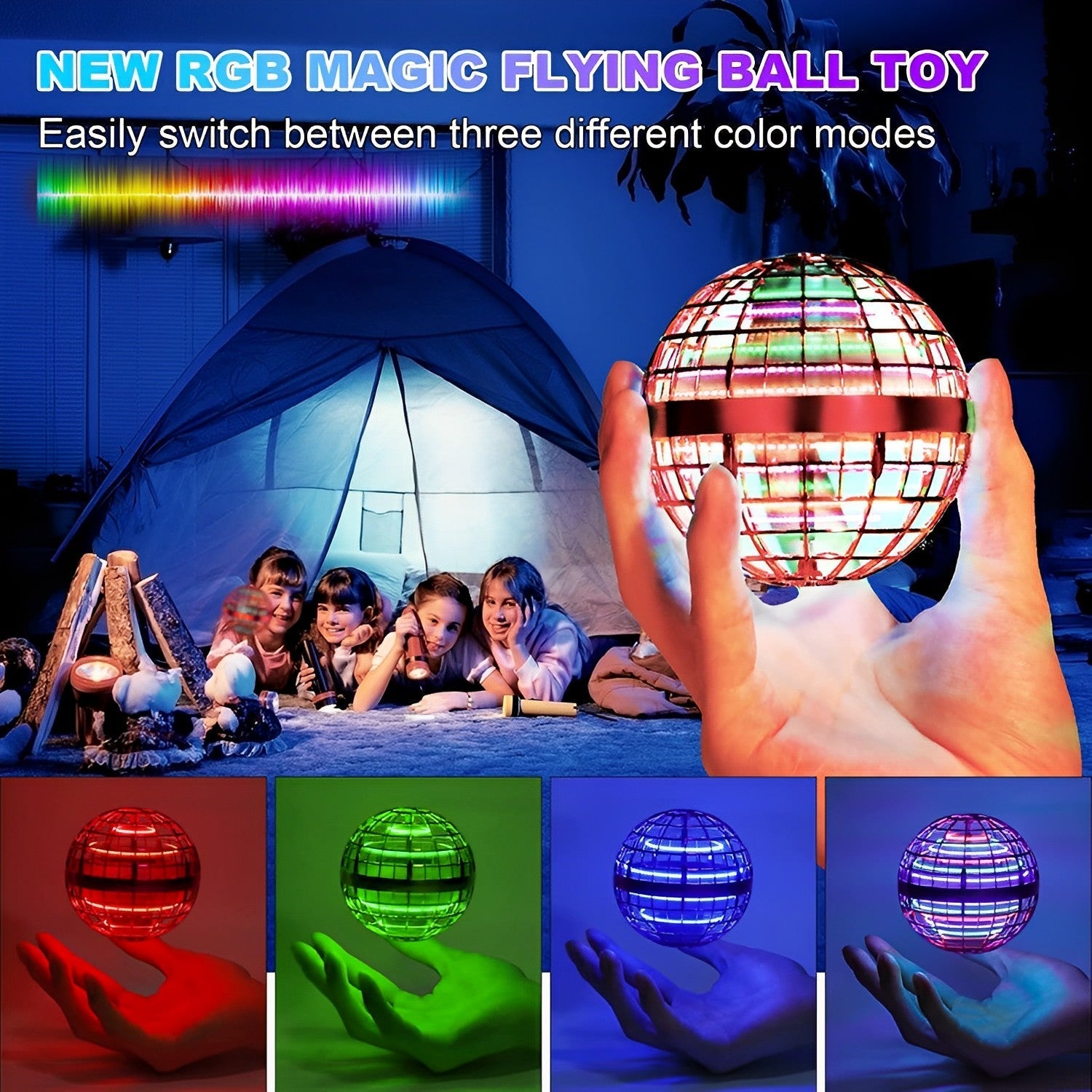 Flying Ball Toy USB Rechargeable & RGB LED