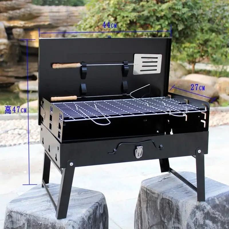 Foldable Grill Suitcase Portable Powder-Coated Steel & Stainless Grate