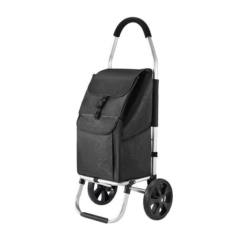 Foldable Shopping Trolley Aluminum Frame & Weather-Resistant Bag