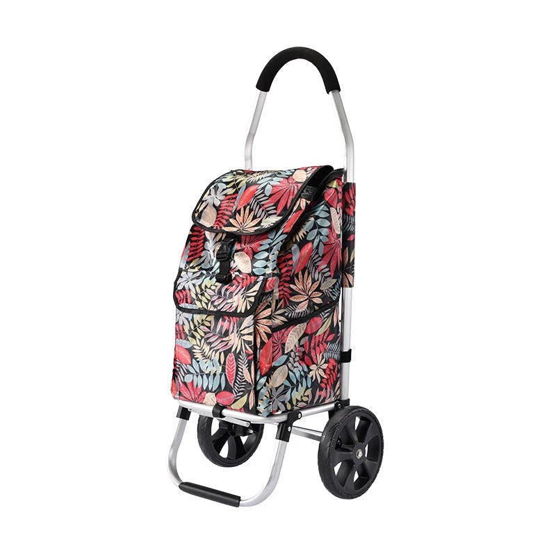 Foldable Shopping Trolley Aluminum Frame & Weather-Resistant Bag