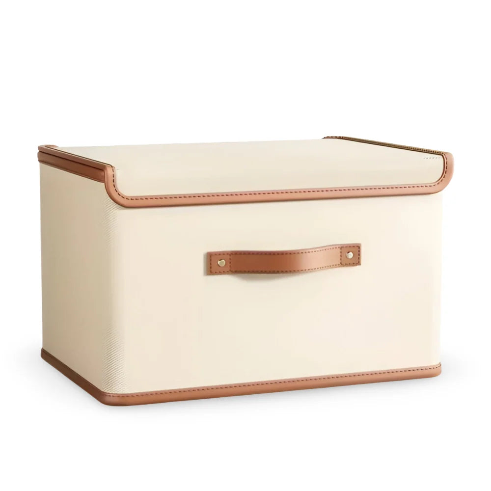 Foldable Storage Box Waterproof Oxford Fabric Reinforced Leather Handles
