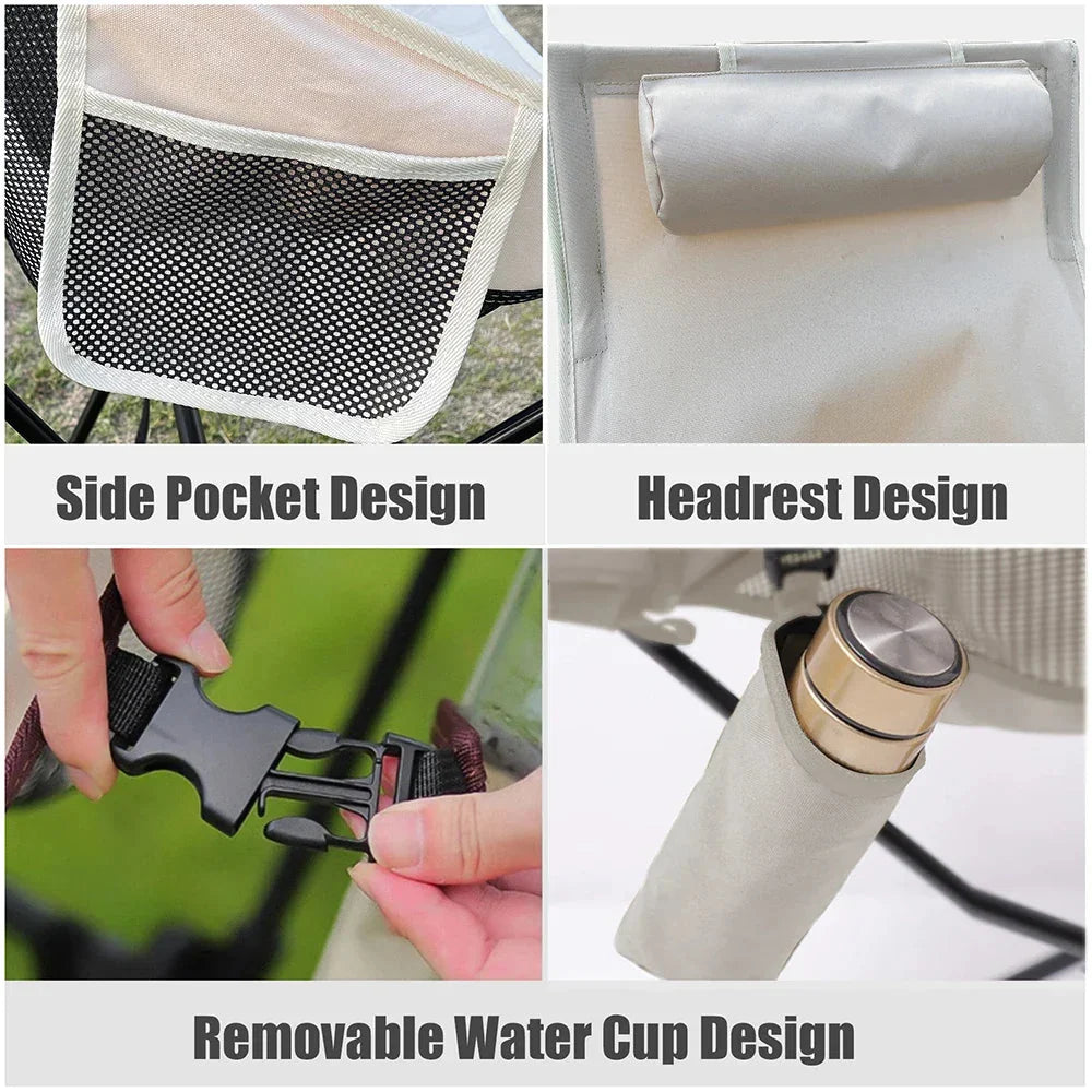 Folding Camping Chair Aluminum Frame & Water-Repellent 331 lb Capacity