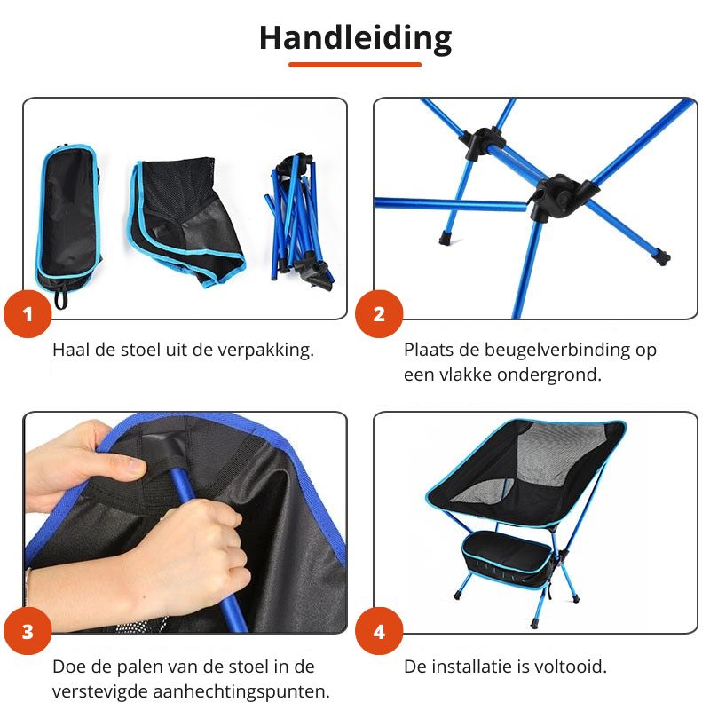 Folding Camping Chair Ultralight Packable Aluminum Frame