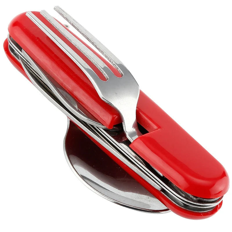 Folding Cutlery 4-in-1 Stainless Steel Pocket-Sized
