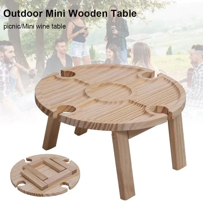 Folding Picnic Table Solid Wood Lightweight Portable