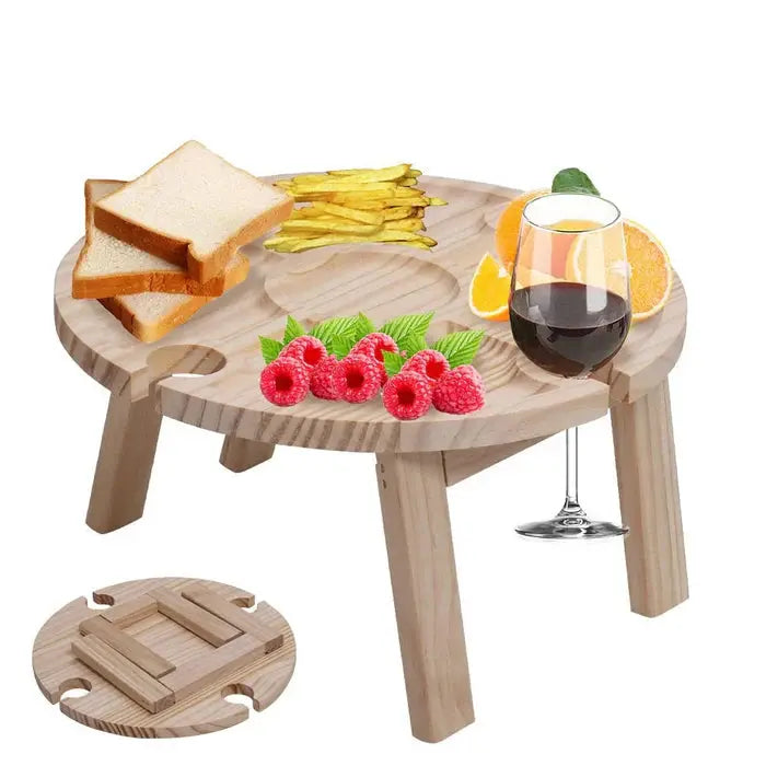Folding Picnic Table Solid Wood Lightweight Portable