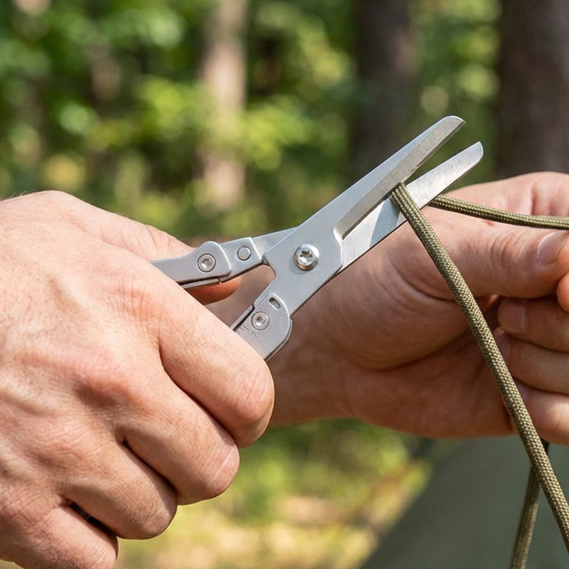 Folding Pocket Scissors Compact Stainless Steel & Built-In Ruler