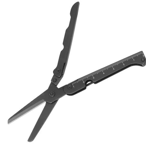 Folding Scissors Stainless Steel Integrated Ruler & Pry Tip