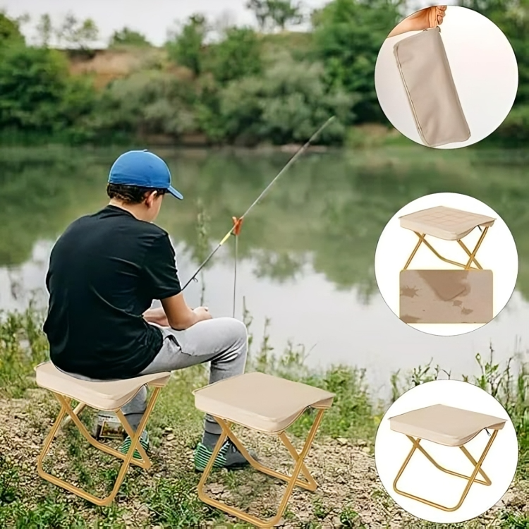 Folding Stool Compact Stainless Steel 220 Lb Capacity