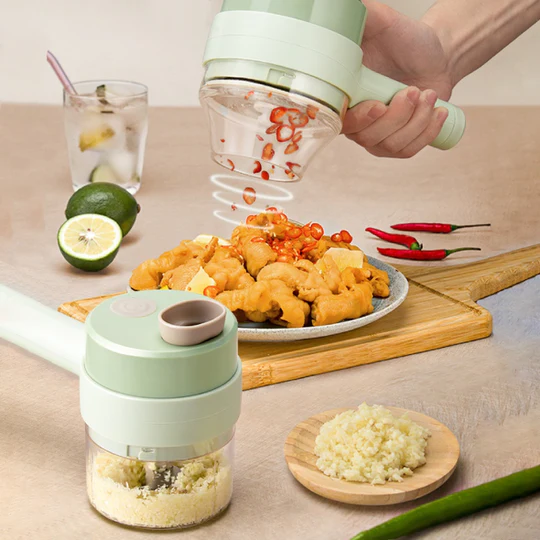 Food Chopper Cordless Razor-Sharp Blades & Brush Attachment