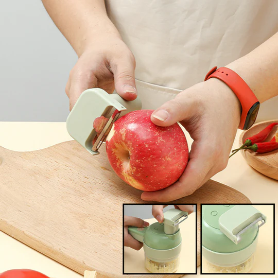 Food Chopper Cordless Razor-Sharp Blades & Brush Attachment