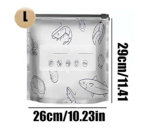 Food Storage Bags Aluminum Foil Airtight Seal & Label Area