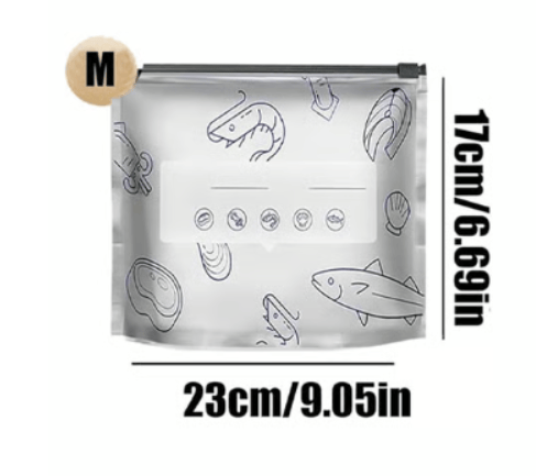 Food Storage Bags Aluminum Foil Airtight Seal & Label Area