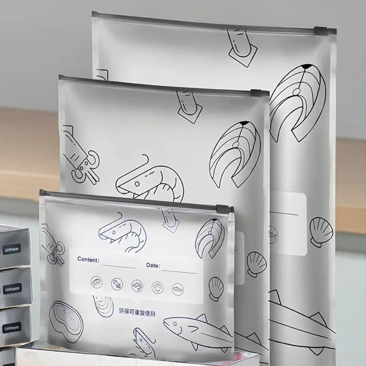 Food Storage Bags Reusable Airtight Aluminum Set of 20