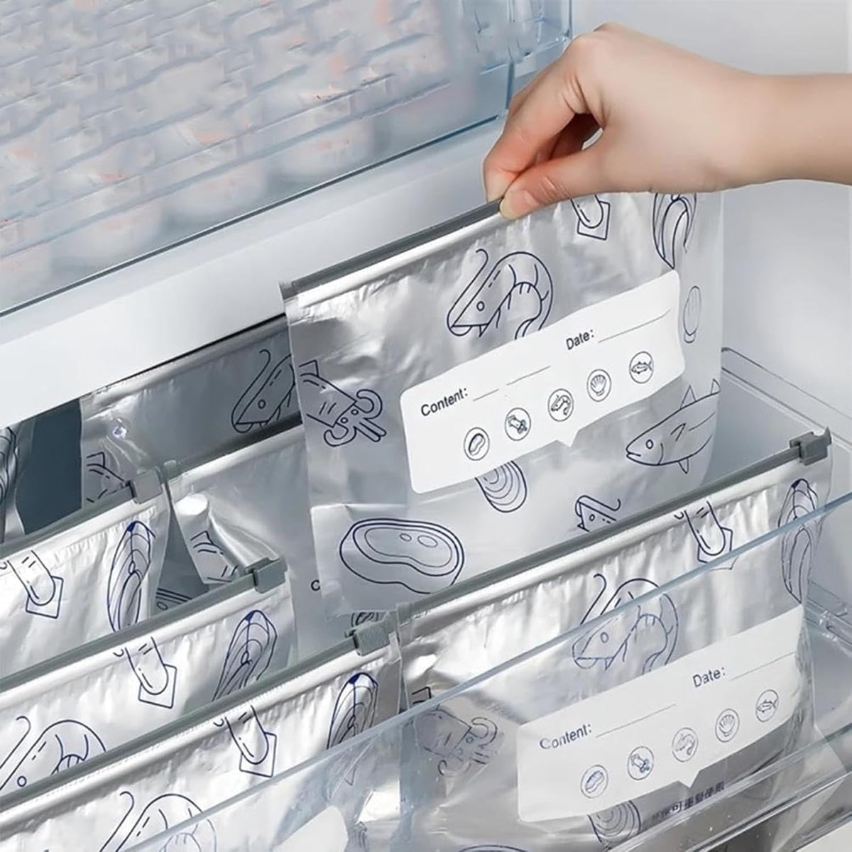 Food Storage Bags Reusable Airtight Aluminum Set of 20
