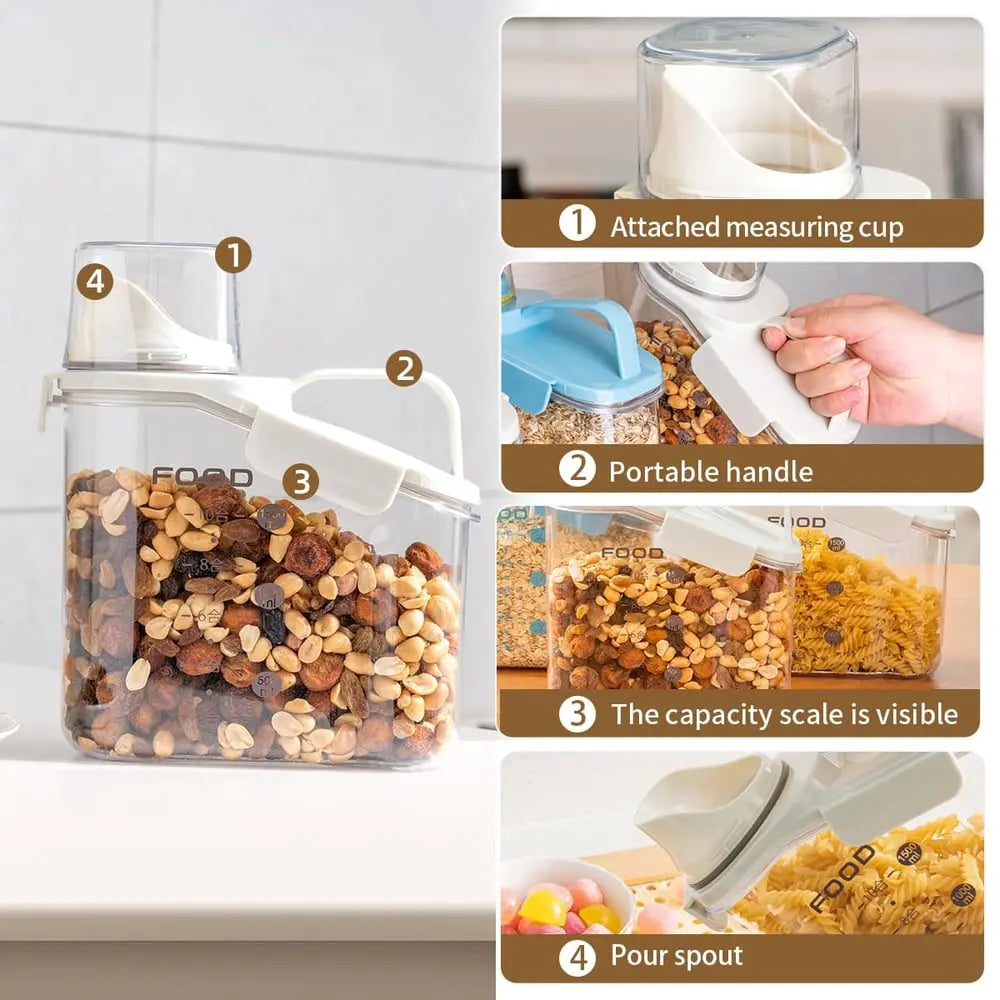 Food Storage Container Airtight Silicone Seal & Integrated Scale