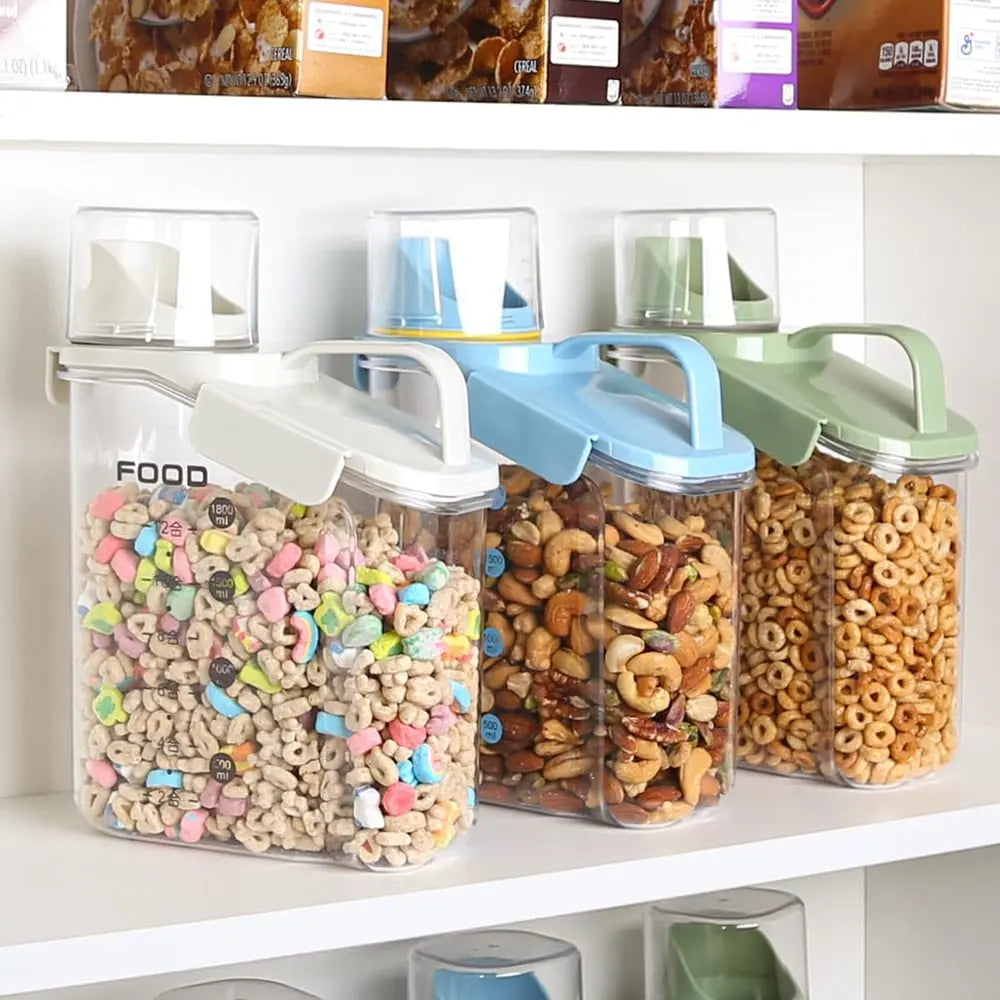 Food Storage Container Airtight Silicone Seal & Integrated Scale