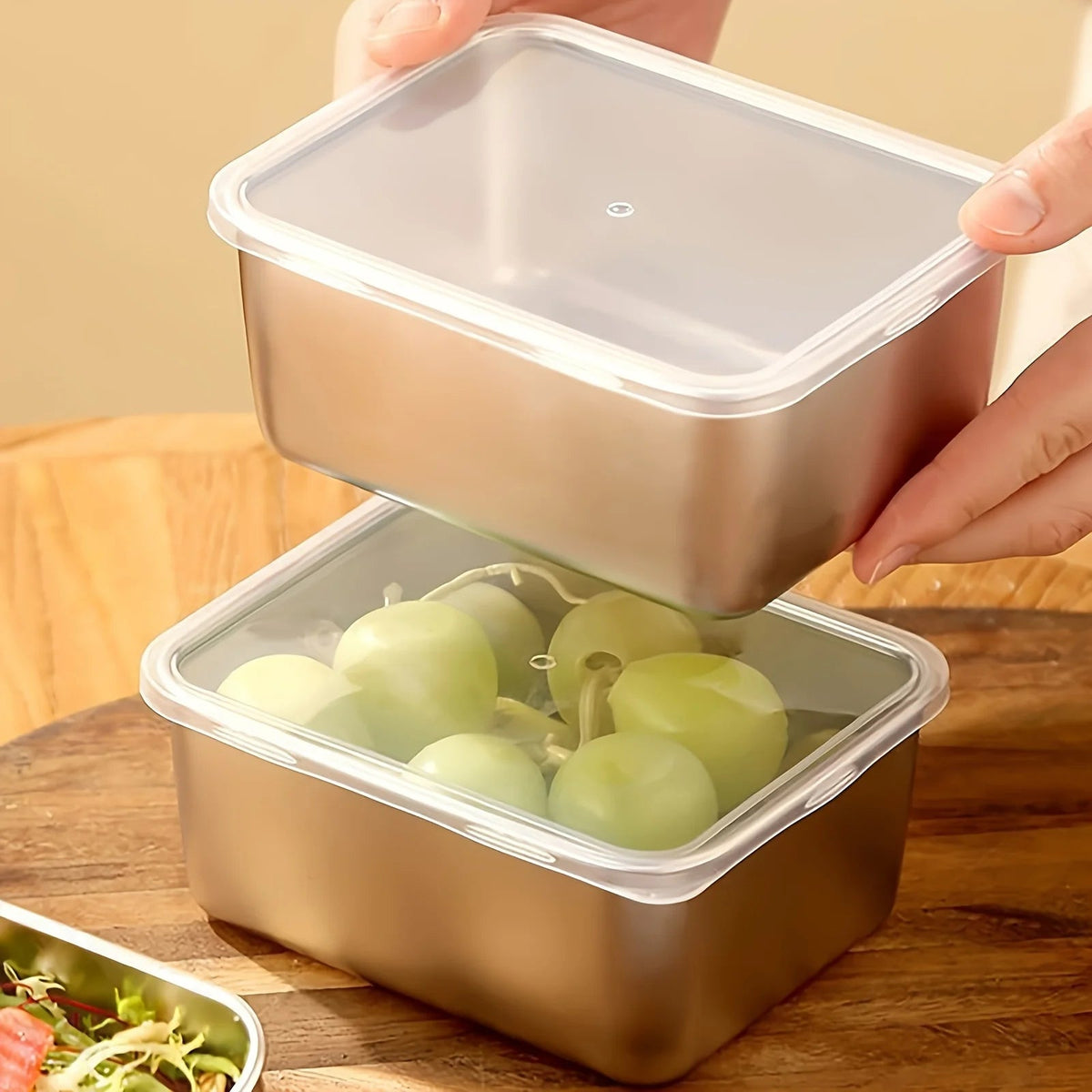 Food Storage Containers Stainless Steel Stackable Set of 6
