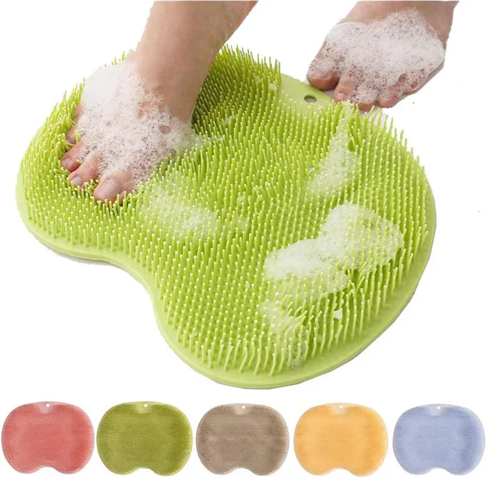 Foot Cleaning Mat Silicone Bristle Massage Suction-Cup Non-Slip